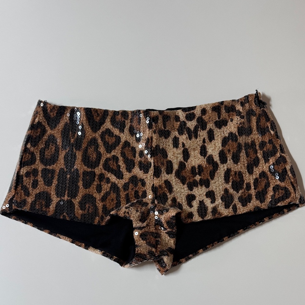 Editked cheetah leopard micro shorts